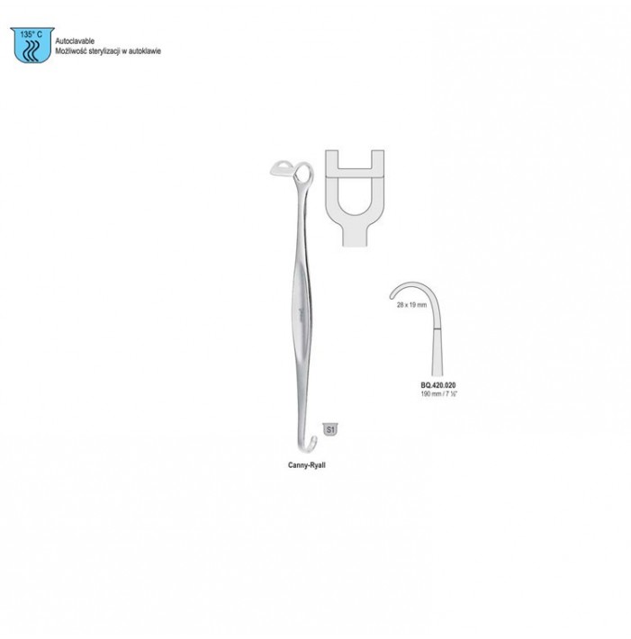 Retractor Canny-Ryall 28x19mm, 190mm