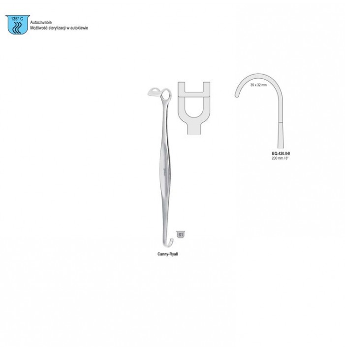 Retractor Canny-Ryall 35x32mm, 200mm