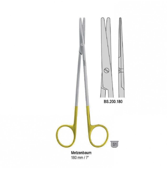 Falcon-Cut scissors Metzenbaum straight 180mm