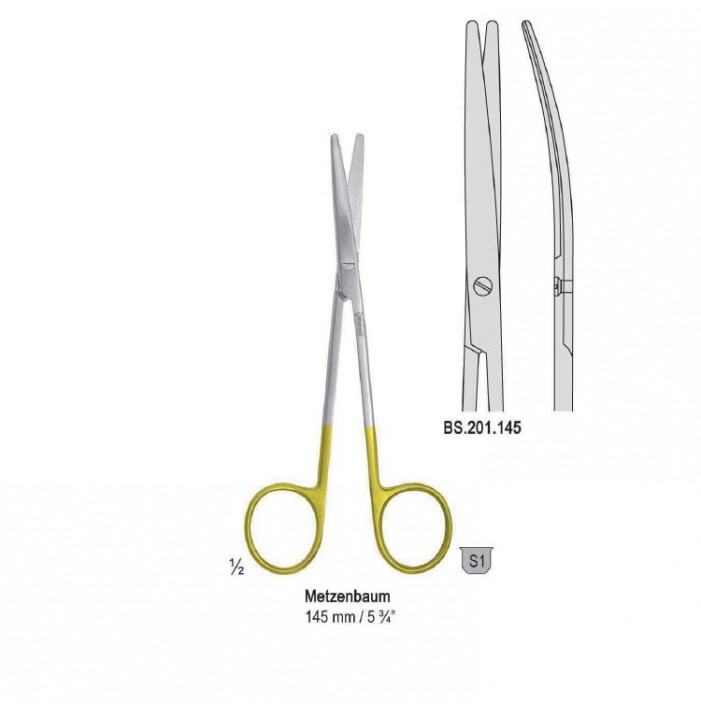 Falcon-Cut scissors Metzenbaum curved 145mm