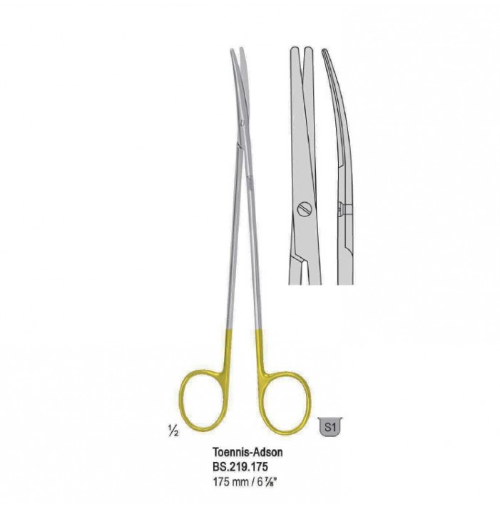 Falcon-Cut scissors Toennis-Adson curved 175mm