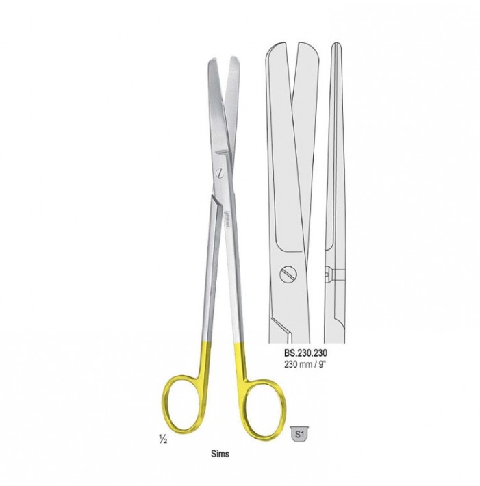Falcon-Cut scissors uterine Sims blunt/blunt straight. 230mm