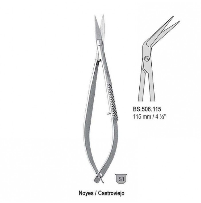 Nożyczki Noyes/Castroviejo kątowe 115mm