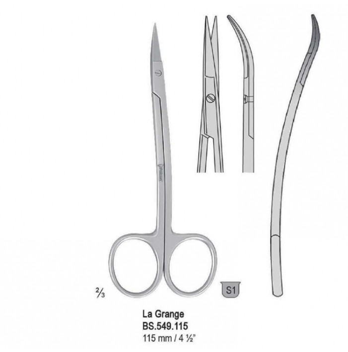 Nożyczki La Grange w kształcie S 115mm