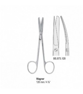 Scissors Wagner bl/sh curved 120mm