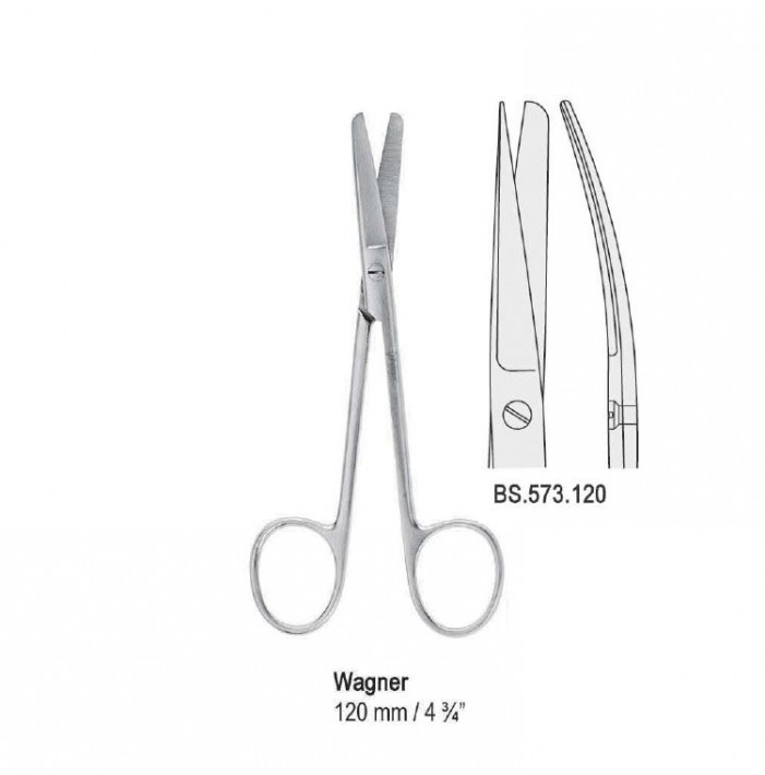 Scissors Wagner bl/sh curved 120mm