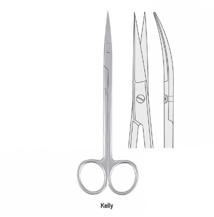Nożyczki Kelly zagięte 160mm