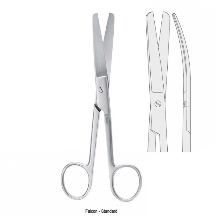 Scissors Falcon-Standard blunt/blunt curved 130mm