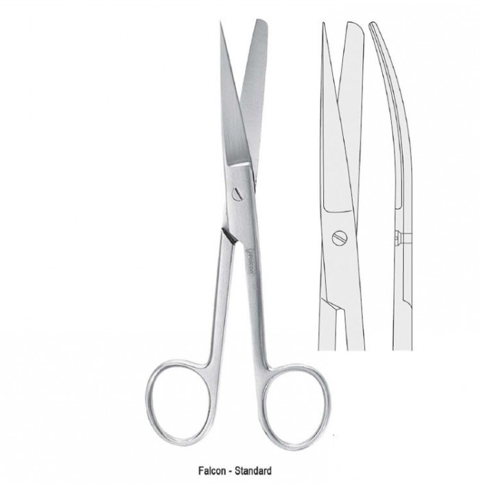 Scissors Falcon-Standard bl/sh curved 145mm