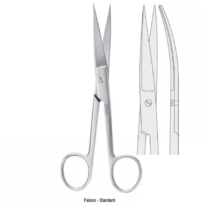 Nożyczki Falcon-Standard chirurgiczne ostro-ostre zagięte 120mm