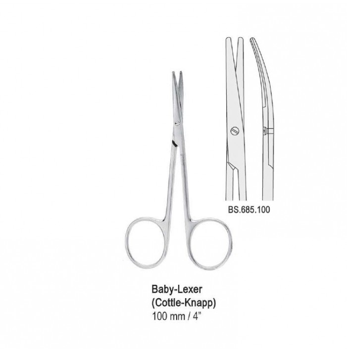 Scissors Baby-Lexer (Cottle-Knapp) curved 100mm