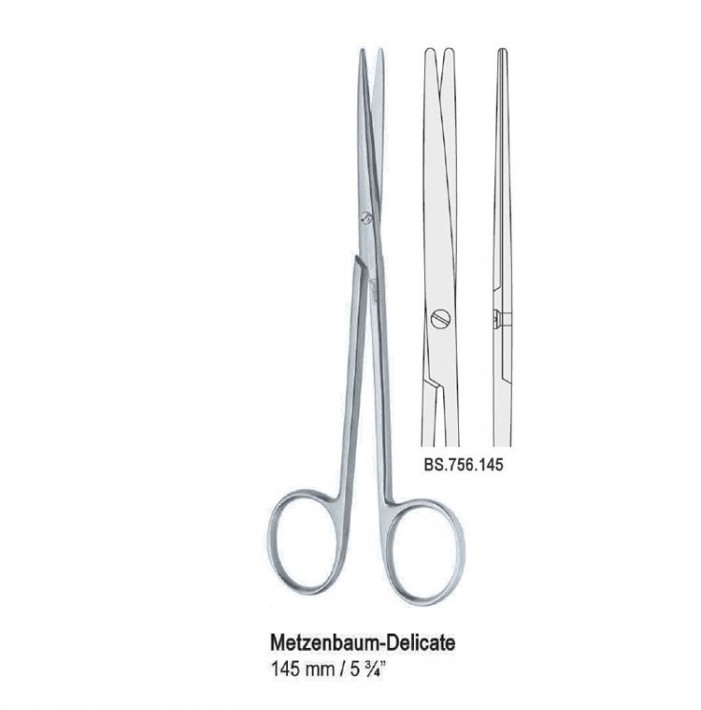 Nożyczki Metzenbaum Fino preparacyjne proste delikatne 145mm