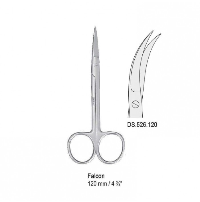 Scissors Falcon side curved 120mm