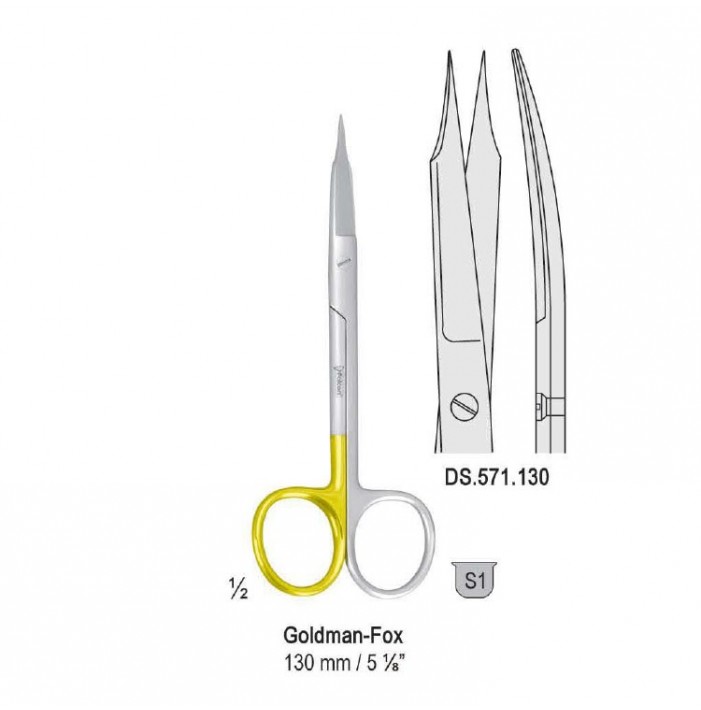 Super-Cut Nożyczki Goldman-Fox zagięte 130mm