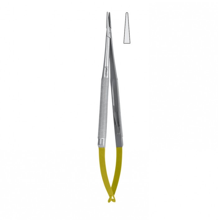 Falcon-Grip Micro needle holder straight 150mm TC smooth