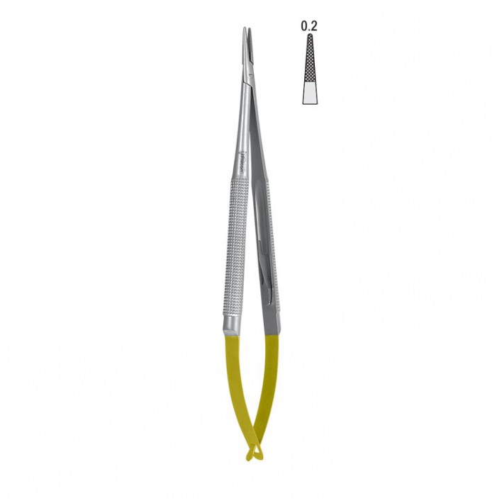 Falcon-Grip Micro needle holder straight 180mm TC