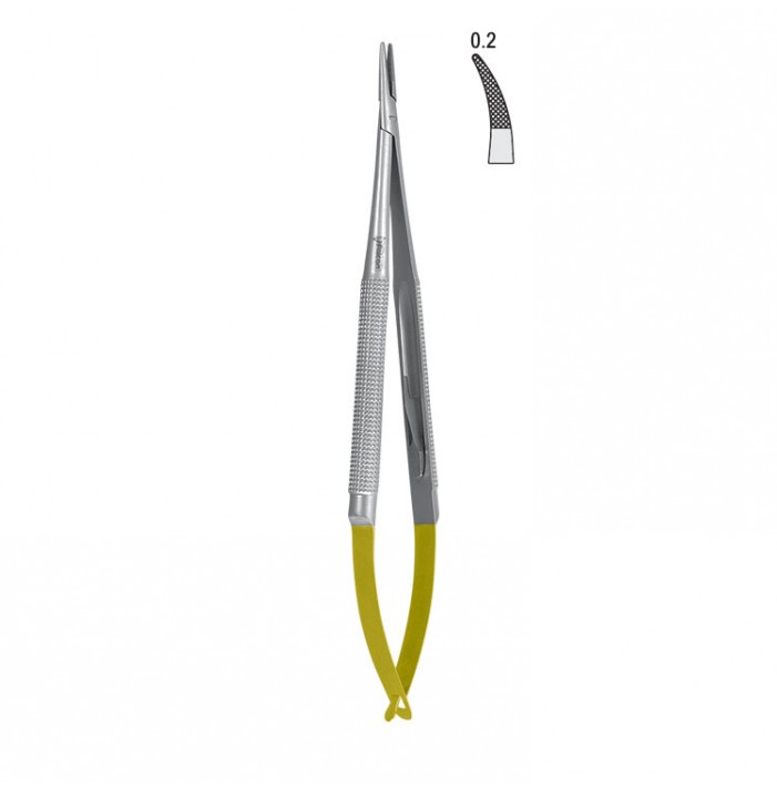 Falcon-Grip Micro needle holder curved 180mm TC