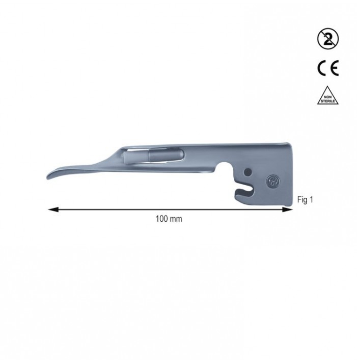 Disposable LED Laryngoscope Miller blade 100mm fig. 1