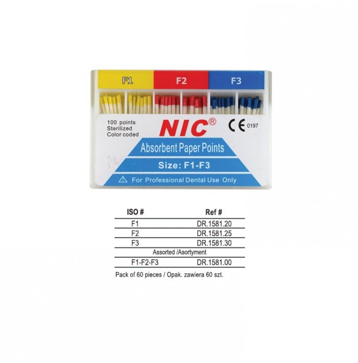 ProOne paper points sizes F2, ø25  (Pack of 100 pieces)