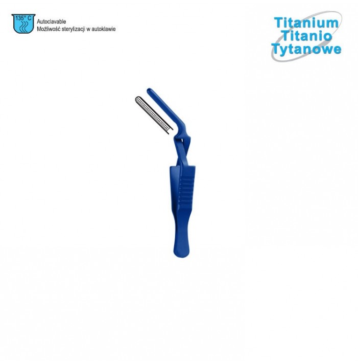 Titanium Debakey - Diethrich atrauma bulldog clamp angled, 2x15mm, 57mm