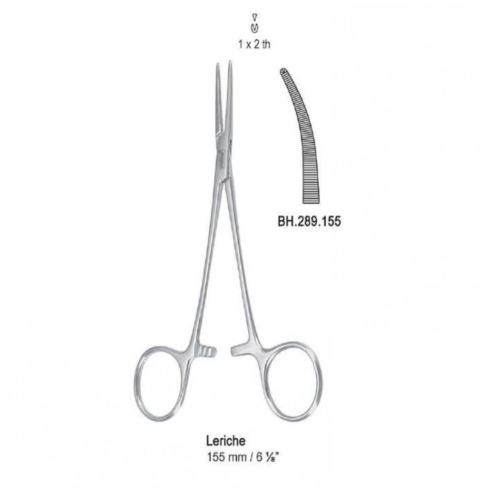 Forceps artery Leriche 1x2th curved 155mm