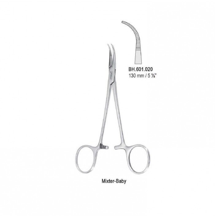 Forceps dissecting and ligature Mixter-Baby more-curved 130mm
