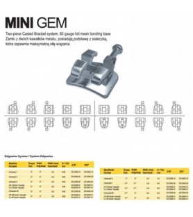 Mini Gem bracket Edgewise .022" slot, upper