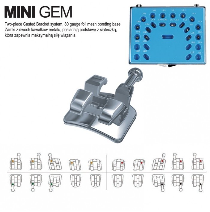 Mini Gem brackets kit MBT .022" slot (20 pieces)