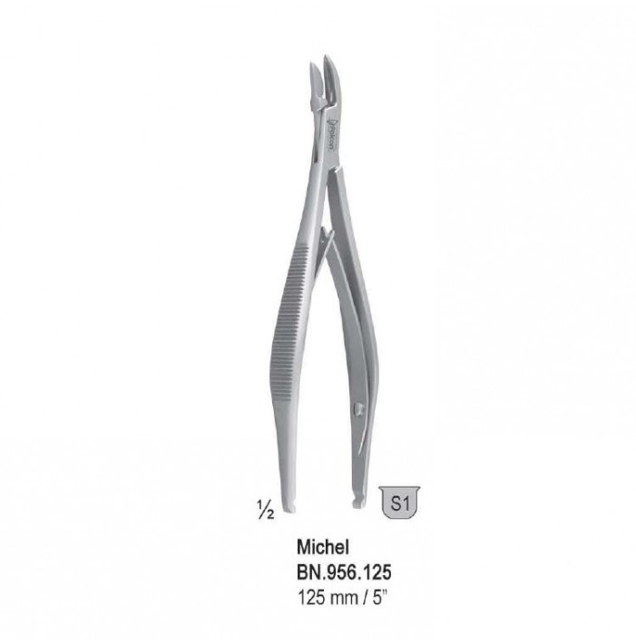 Forceps suture clip appyling and removing Michel 125mm