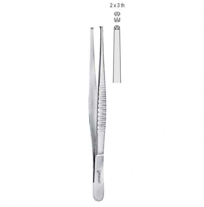 Forceps dissecting Falcon-Standard (USA-Pattern) 2x3th 130mm