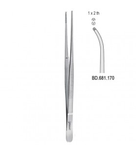 Forceps tissue Taylor 1x2th curved 170mm