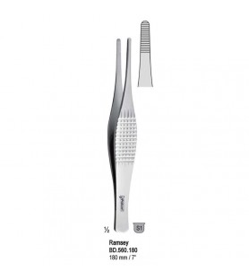 Forceps dissecting Ramsey serrated 180mm