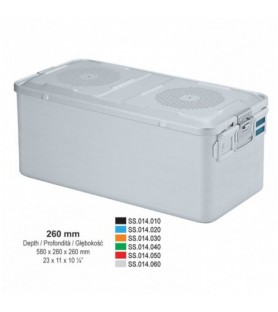 1/1 Falcon container complete with perforated lid + non-perforated bottom, 580x280x260mm, golden