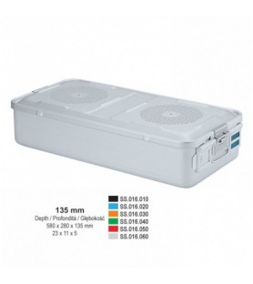 1/1 Falcon container complete with perforated lid + perforated bottom, 580x280x135mm, blue