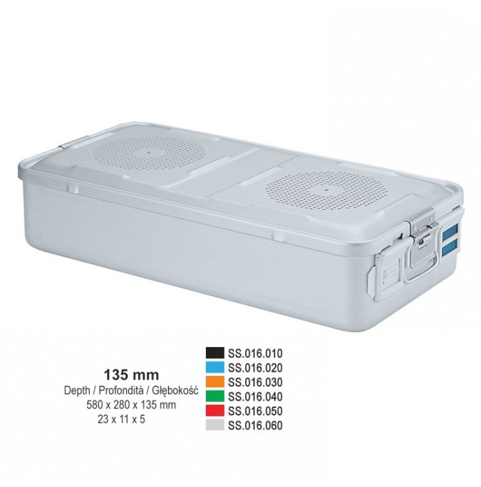 1/1 Falcon container complete with perforated lid + perforated bottom, 580x280x135mm, golden