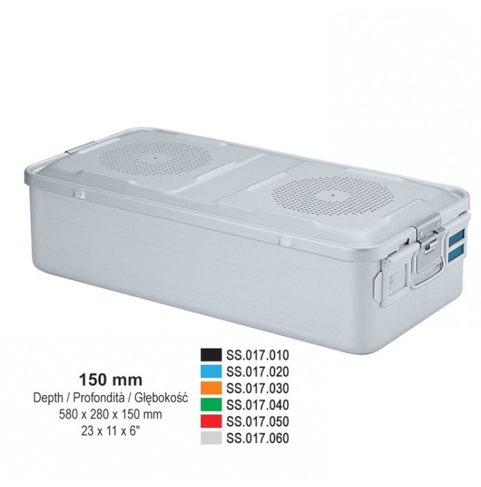 1/1 Falcon container complete with perforated lid + perforated bottom, 580x280x150mm, blue