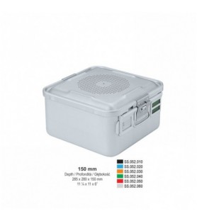 1/2 Falcon container complete with perforated lid + non-perforated bottom, 285x280x150mm, black