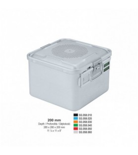 1/2 Falcon container complete with perforated lid + perforated bottom, 285x280x200mm, black