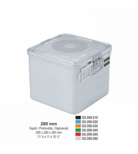 1/2 Falcon container complete with perforated lid + perforated bottom, 285x280x260mm, black