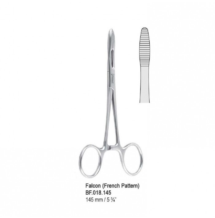 Forceps dressing Falcon (French pattern) with ratchet 145mm