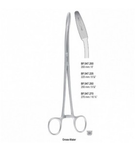 Forceps dressing Gross-Maier with ratchet curved 200mm
