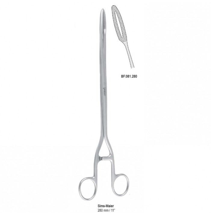 Forceps dressing Sims-Maier curved 280mm