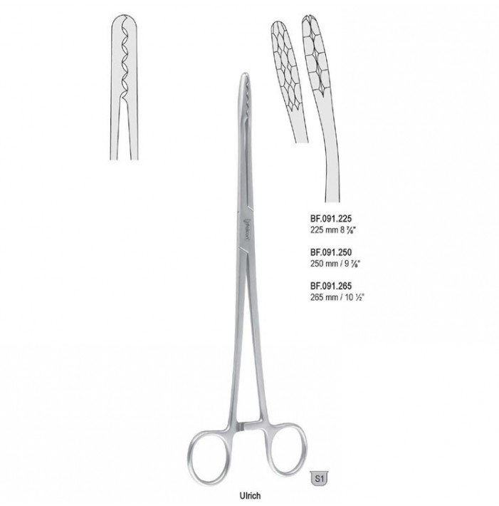 Forceps dressing Ulrich curved 225mm