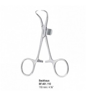 Forceps towel Backhaus with clip 110mm