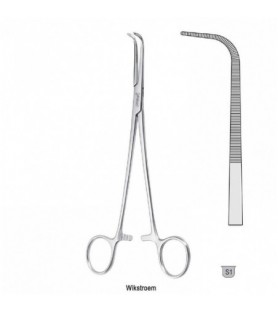 Forceps dissecting and ligature Wikstraightoem angled 245mm