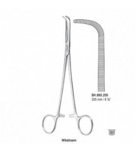 Forceps dissecting and ligature Wikstraightoem angled 205mm
