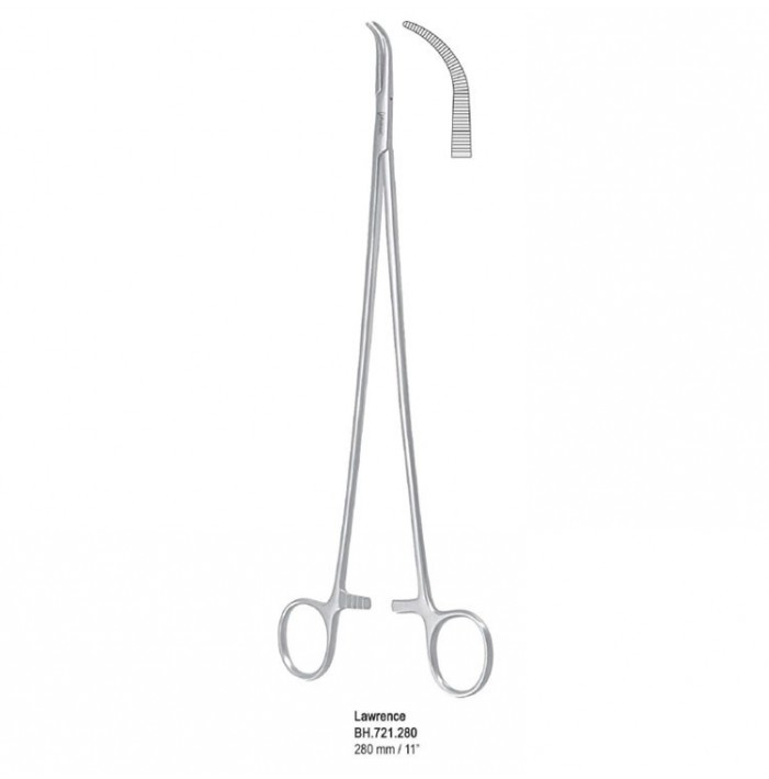 Forceps dissecting and ligature Lawrence curved 280mm