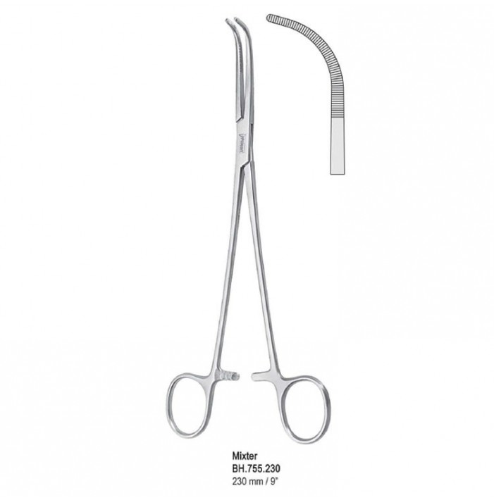 Forceps dissecting and ligature Mixter curved 230mm