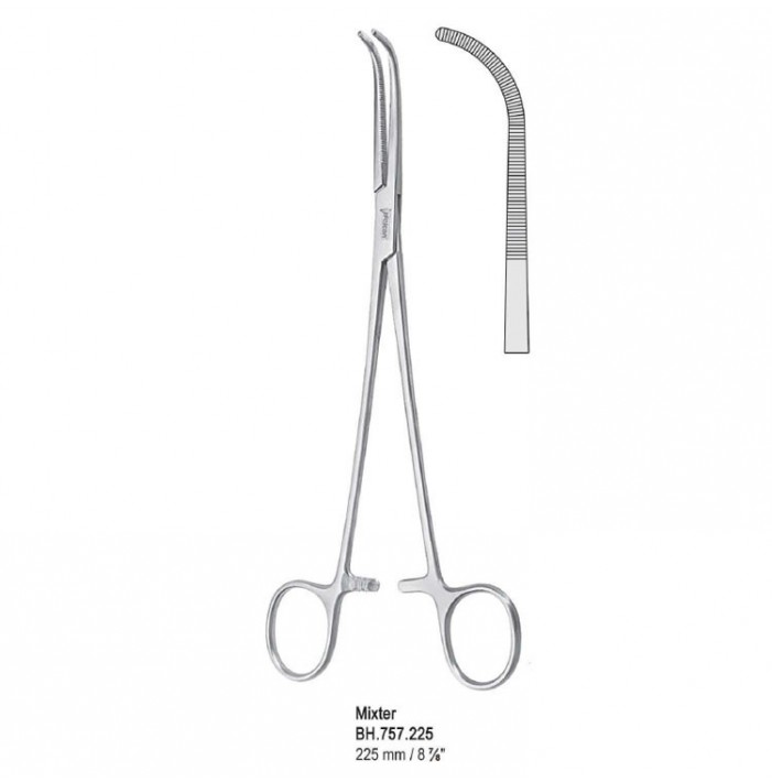 Forceps dissecting and ligature Mixter curved 225mm