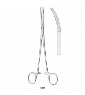 Forceps dissecting and ligature Rumel fig. 1 curved 240mm